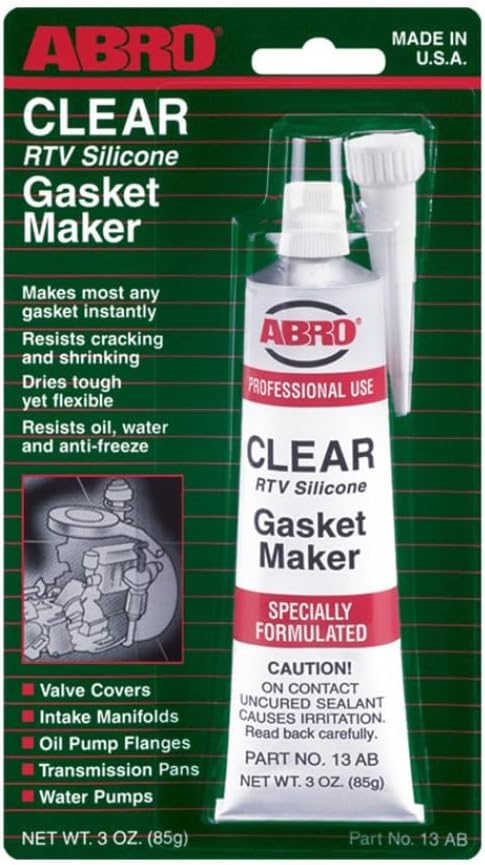 ABRO RTV Silicone Gasket Maker & Sealant 500F, 3 oz - Clear