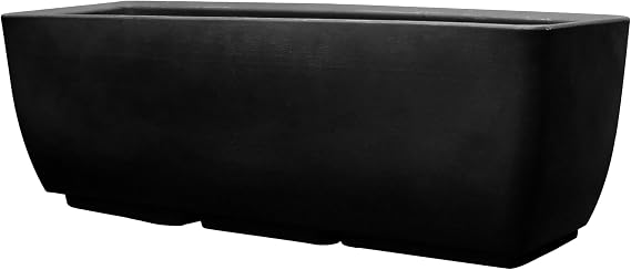 RTS Home Accents 30" x 10" Rectangular Garden Planter for Indoor or Outdoor Gardening, Black - Durable, Stylish, and Weather-Resistant Planter for Modern Gardens and Spaces