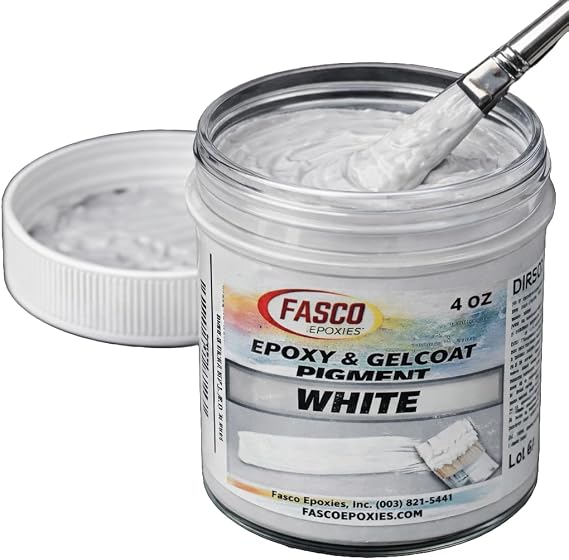 White Pigment for Epoxy Resin, Gelcoat, Paint - 4 oz