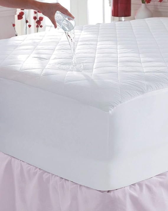 Non-Allergenic WATERPROOF Extra Deep Quilted Mattress Protector Topper Fitted Mattress Cover Sheet 30cm Deep (Pillow Protector Pair)