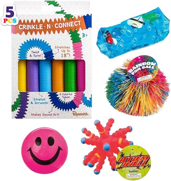 Toysmith Sensory Toy Bundle, 5-Piece Activity Pack for Kids Ages 3+