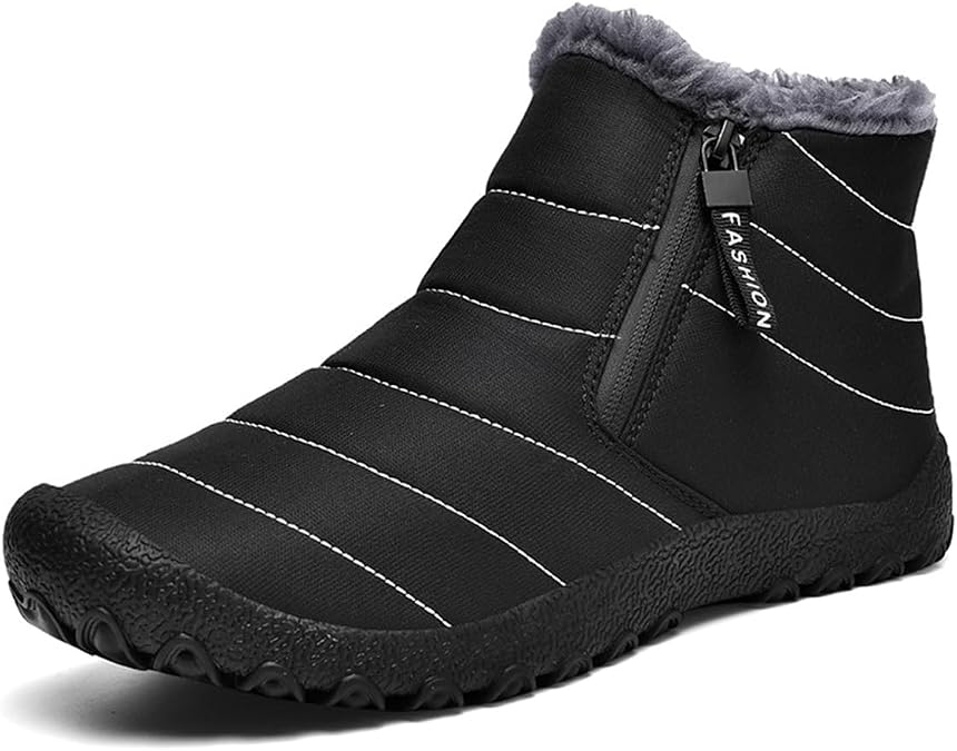 Winter Boots Mens Ankle Walking Boots Warm Fur Lined Booties Outdoor Snow Boots