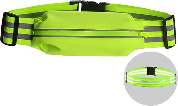 Running Belt Running Phone Belt for Women and Men Phone Holder Runners Pouch Waist Belt Reflective Runners Belt Money Belt Exercise Waist for Workout Jogging Running Gear Accessories (Green)