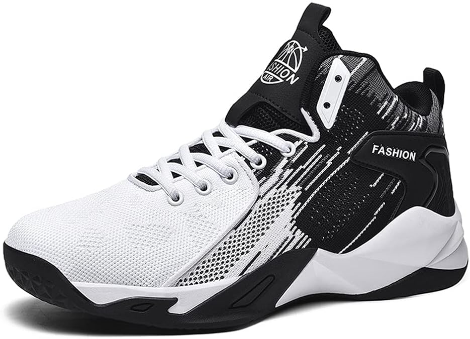 Floette Mens Fashion High Top Basketball Shoes Breathable Casual Walk Athletic Basketball Sneakers(A01, Man9.5/Woman11)