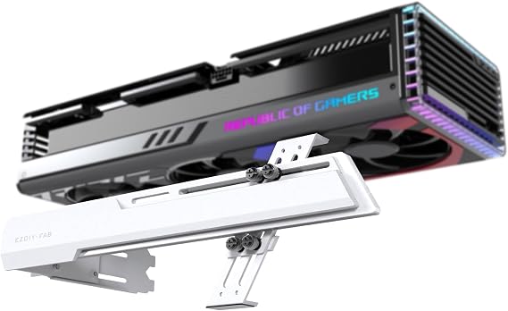 EZDIY-FAB Universal Video Card Holder GPU Brace Support Graphics Card Support Expandable Structure Bracket GPU Stand - White