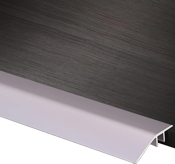 Doorway Uneven Floor Transition Strip, Transition Trim Laminate Floor Strips Wood to Tile, Metal Smooth Rise Transition Threshold, for Floor, Carpet, Doorways (Color : Silver)