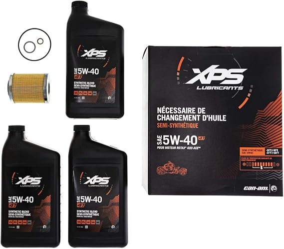BRP 9779298 Can-Am 4T 5W-40 Synthetic Blend XPS Oil Change Kit Rotax 500cc Twin