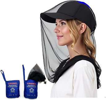 Mosquito Head Net Blue Black & Black