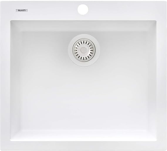 Ruvati 22x20-in Arctic White epiGranite Drop In Bar Sink - RVG1022WH