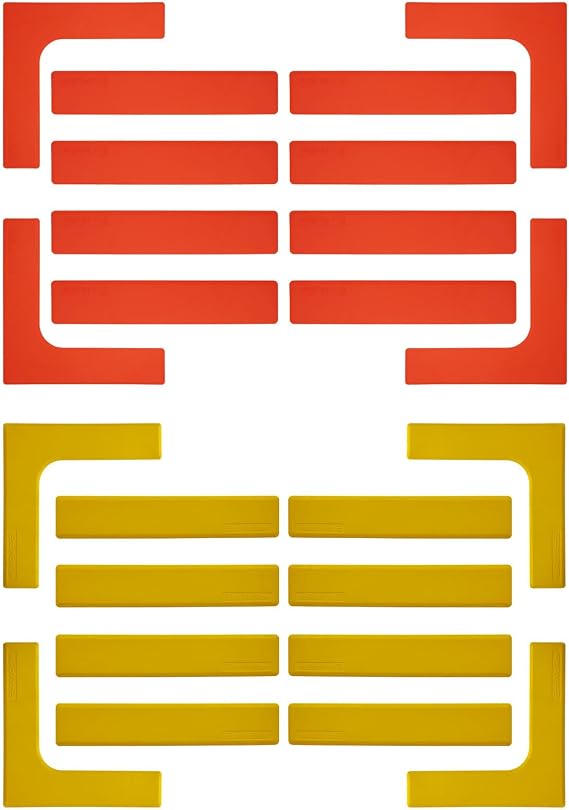 Court Line Marker Set Create Your Own Mini Pickleball Tennis Court (Red Yellow Court Marker)