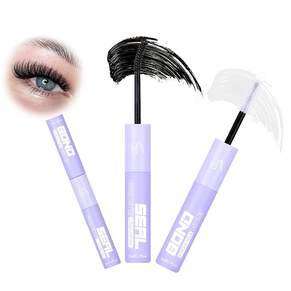 Lash Cluster Glue Waterproof Long Lasting Bond and Seal Strong Hold Lash Glue for Eyelash Clusters Quick Dry Formula 2-in-1 Eyelash Bond and Seal 10ml by Yawamica