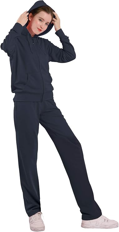 Gary Com 2 Piece Outfits Women's Tracksuit Sets Sweatsuit Long Sleeve Hoodie and Sweat Pants Zip Up Jogger Workout Suit