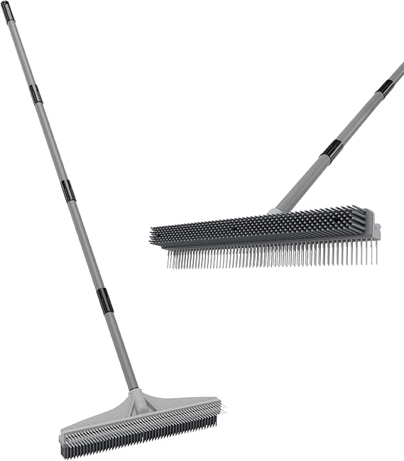 Walensee Carpet Rake, 2-in-1 Nylon Carpet Brush & Pet Hair Rake