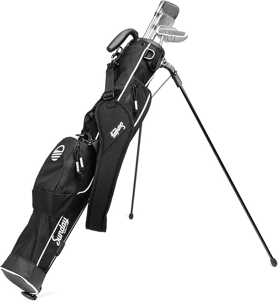 Sunday Golf - Lightweight Sunday Golf Bag with Strap and Stand - Easy to Carry and Durable Pitch n Putt Golf Bag - Golf Stand Bag for Driving Range, Par 3 and Executive Courses - 80cm