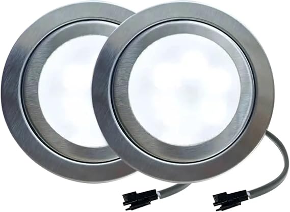 2Piece 12V DC Ductless Cooker Range Hood Light Lamp 1.5W Equivalent 20W Halogen Frosted Glass Compatible Electronic Ballast(Warm White 3000K,SM Connector_NO) [Energy Class A]