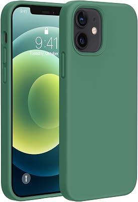 Miracase Compatible with iPhone 12 Case and iPhone 12 Pro Case, Liquid Silicone Gel Rubber Full Body Protection Shockproof Drop Protection Phone Case for iPhone 1212 Pro 6.1 inch, Acacia Green