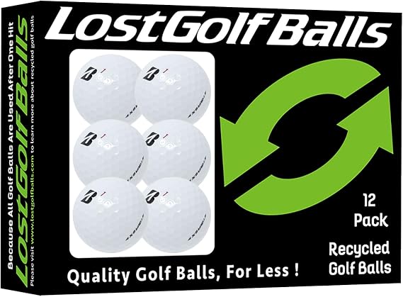 Bridgestone Tour B X Golf Balls (12 Pack) - Mint Quality, Used Golf Balls Refinished by Lostgolfballs.com, Like New with No Logos