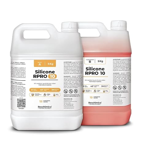 R PRO 10 (10 kg) Silicone Soft 1:1, Double Silicone Non-Toxic and Safe Silicone for Silicone Mould Making, Ideal for DIY Resin Moulds, Silicone Moulds, Jewellery Making, Crafts | Soft moulding silicone and duplicating silicone, non-toxic and odourless, ideal for mould making and resin