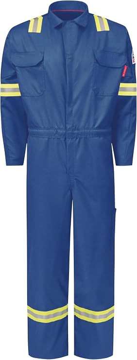 Bulwark FR Men's iQ Series Midweight Enhanced Visibility Mobility Coverall, Royal Blue, Small