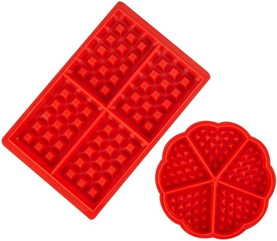 Silicone Waffle Mold - Muffin Pan, Cake Chocolate Baking Tray for Candy Soap - Flower/Square Shape