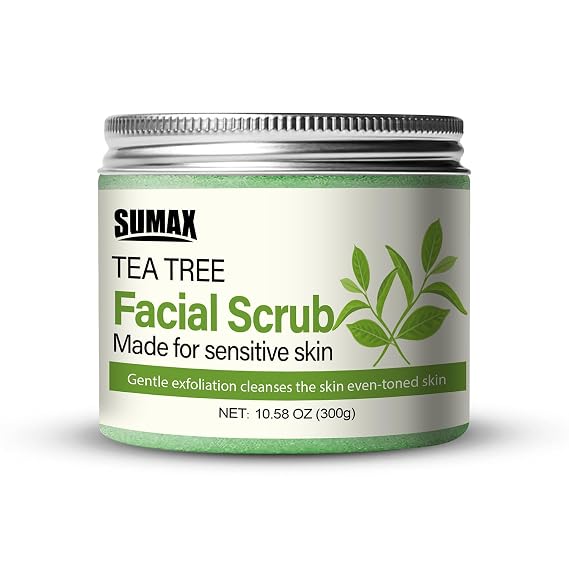 Sumax 300g Transparent Jar Tea Tree Facial Scrub