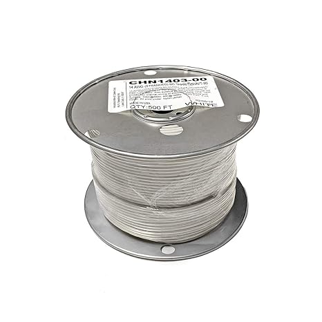 Paladin 14 AWG Gauge Copper Stranded Wire 500' FT Roll THHN/THWN 600 Volt - Made in USA - UL Listed (White)