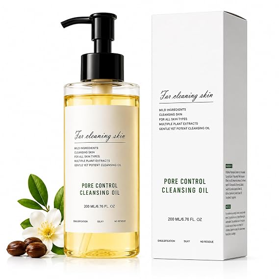 Pore Control Cleansing Oil, Jojoba Oil Cleanser and Makeup Remover for Face