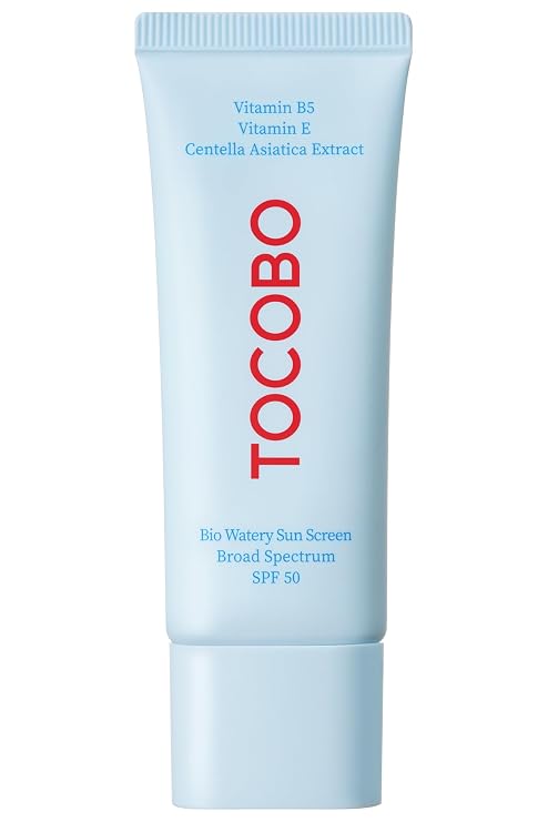 TOCOBO Bio Watery Sun Cream SPF 50 Korean Sunscreen for Face, Broad Spectrum, No White Cast, Lightweight Watery Texture, Dewy Finish Daily Facial Sunblock, Korean Skincare, 1.35 fl oz