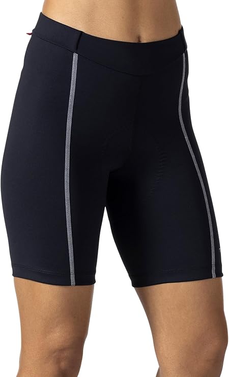 Terry Bella Bike Shorts Women Padded, Regular 8.5 Inch Silicone Leg Black Bike Shorts for Womens Cycling Shorts Mountain Bike