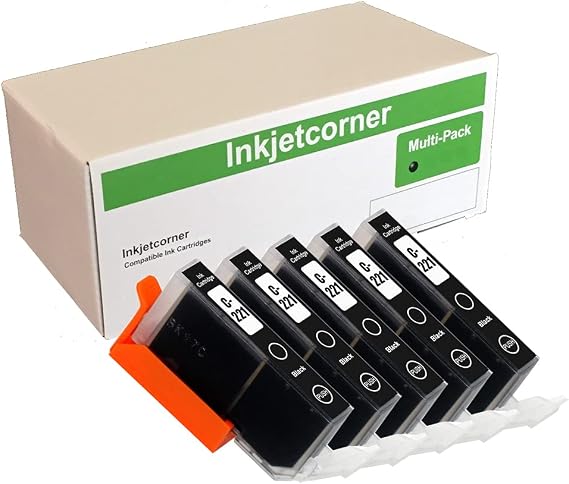 Compatible Ink Cartridge Replacement for CLi-221BK CLI-221 for use with iP3600 iP4600 iP4700 MP560 MP620 MP640 MX860 MX870 (Small Black, 5-Pack)