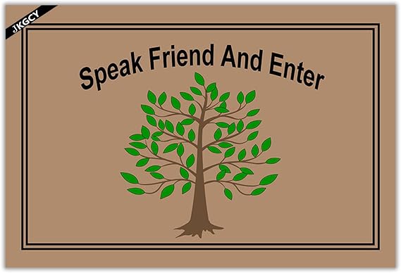 Speak Friend and Enter Welcome Porch Decor Doormat for The Entrance Way Personalized Rugs with Backing Non Slip Outdoor Doormat 23.6 x 15.7 inch
