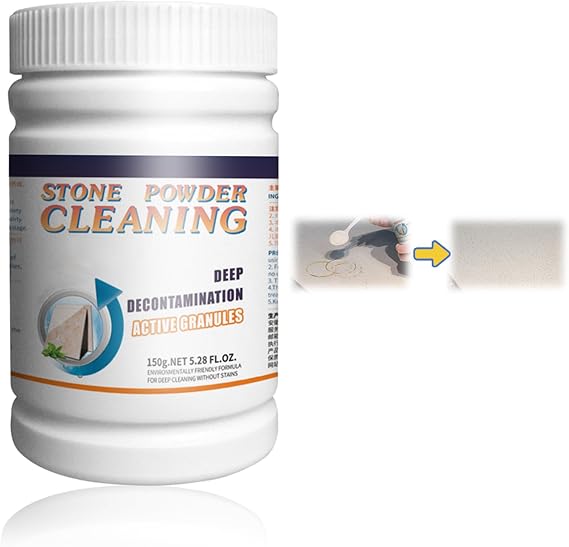 Quartz Countertop Stain Remover, Marble Granite and Quartz Stain Remover Stone Cleaning Powder for Countertops Cooktops and All Types of Stone Suitable for Home and Professional Use 150 g