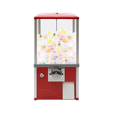 Vending Machine, Red Commercial Candy Gumball Machine, Huge Load Capacity Bouncy Balls Dispenser, Home Candy Vending Machine, Perfect for Game Stores and Retail Stores (Red)