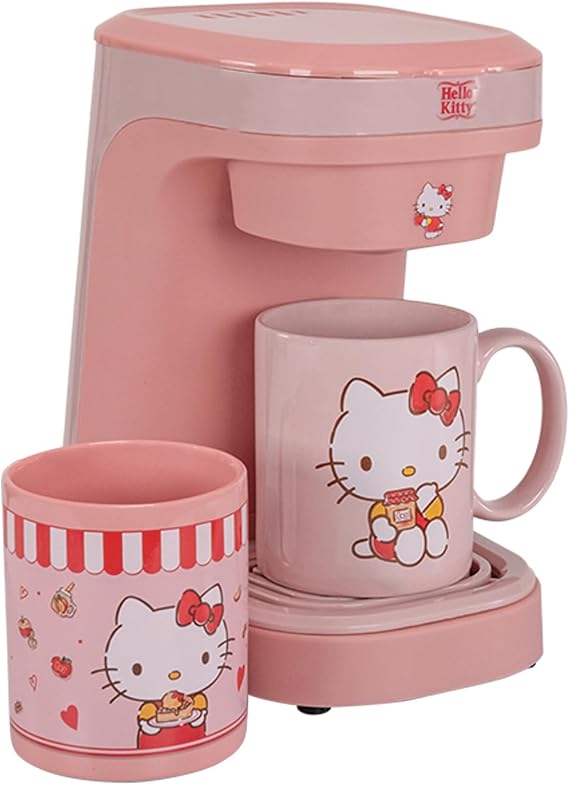 Uncanny Brands Hello Kitty Single Cup Coffee Maker Gift Set with 2 Mugs