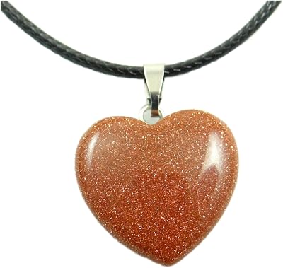 Tebapi Womens Pendant Necklace 20mm Natural Stone Crystal Quartz Opal Snowflake Obsidian Heart Pendant Leather Chains Necklace Women Fashion Jewelry 1Pc