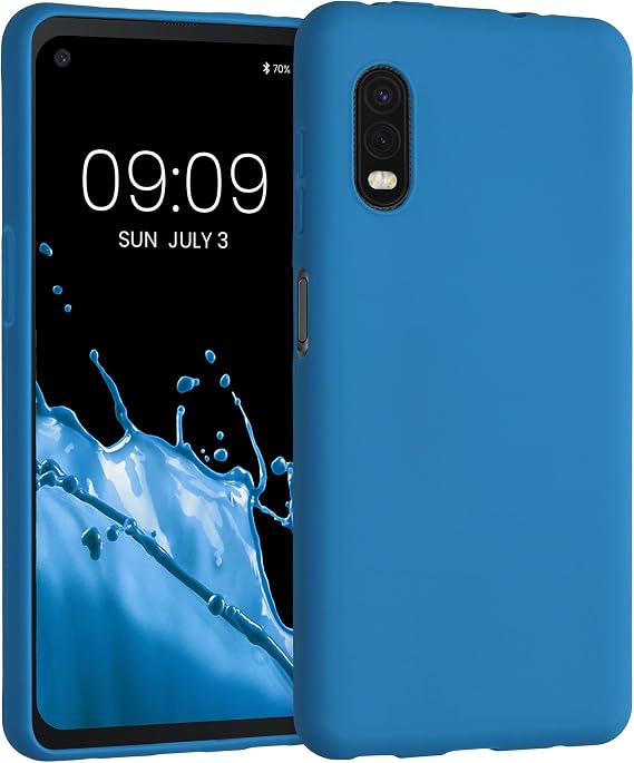 kwmobile Case Compatible with Samsung Galaxy Xcover Pro Case - Soft Slim Protective TPU Silicone Cover - Blue Reef