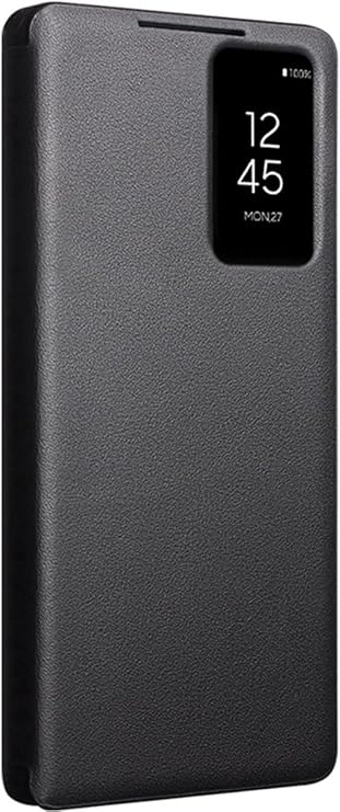 Smart Genuine Leather Cell-phone Case for Samsung Galaxy S26 Ultra. Automatic Sleep/Wake, Mobile Phone Cover, Intelligent Holster for Samsung S 26 Ultra -Black