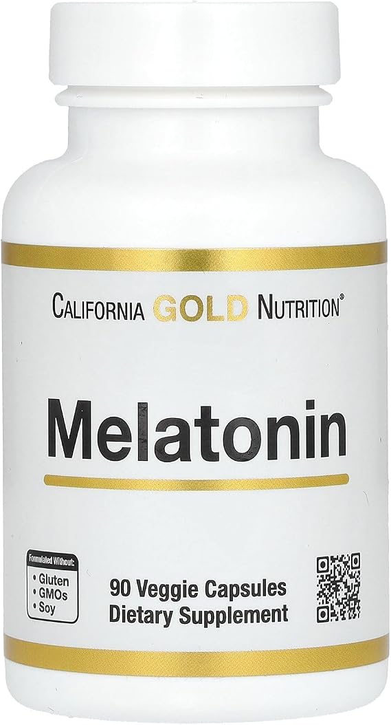 California Gold Nutrition Melatonin, 3 mg, 90 Veggie Capsules, 1 Count (Pack of 1)