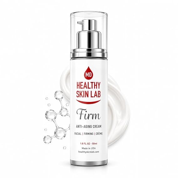 Healthy Skin Lab FIRM Peptide Firming Cream | Anti-Aging Face & Neck Moisturizer | Peptides, Hyaluronic Acid, Ceramides & Antioxidants | Tightens Skin, Reduces Fine Lines & Wrinkles | 50 mL