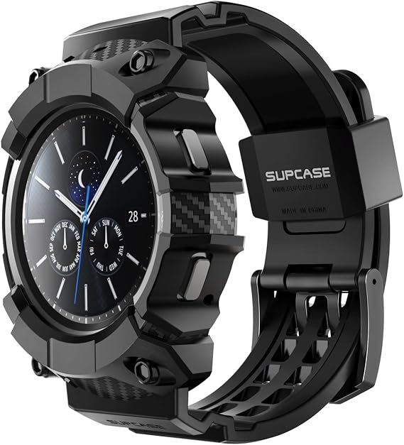 SUPCASE for Samsung Galaxy Watch 4 Classic Case 46mm (2021) with Band,Black