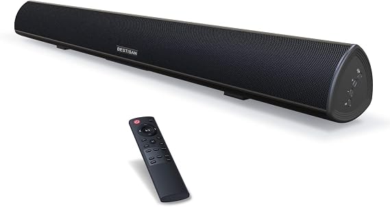 BESTISAN Sound Bar, 100Watt Soundbar for TV, Wired & Wireless Bluetooth 5.0 Sound Bar40 Inch, 6 Drivers, Optical, HDMI-ARC