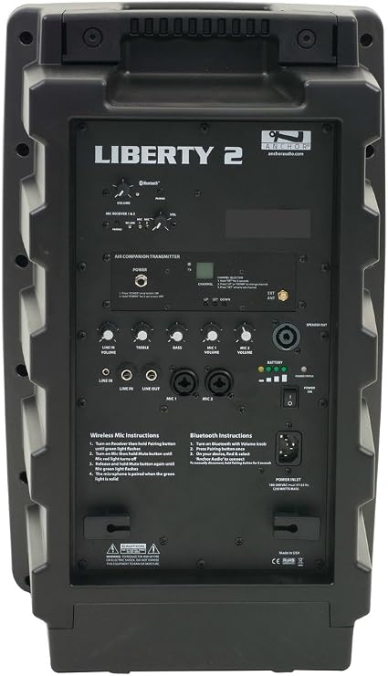 Anchor Audio Liberty 2 PA System w/Bluetooth, AIR Transmitter Dual Mic Rx