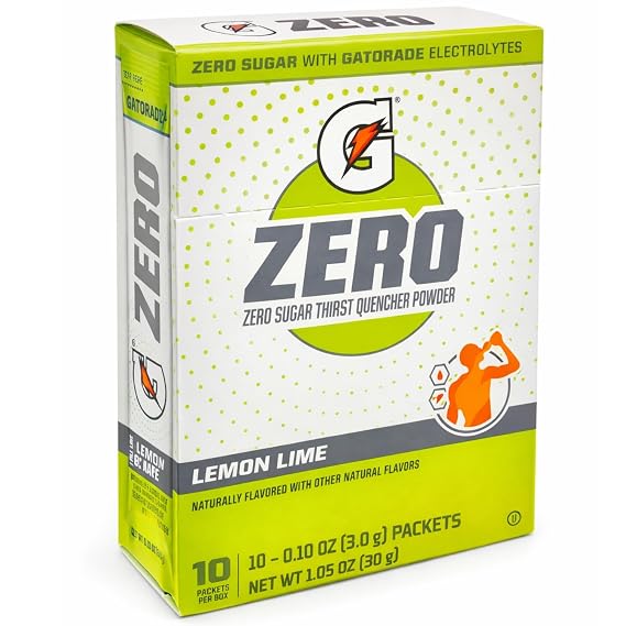 G Zero Lemon Lime Powder 10 Count (Pack of 1)