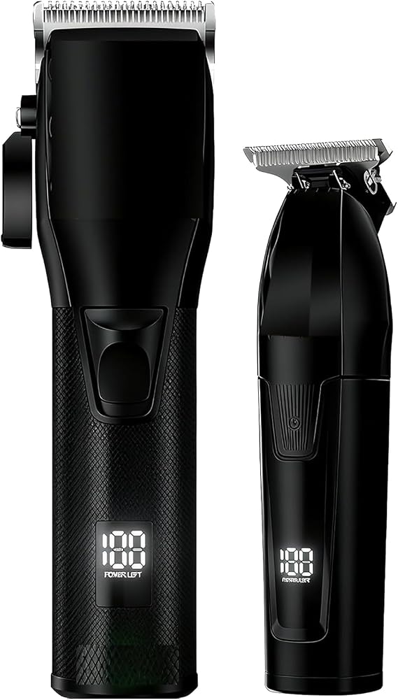 Professional Hair Clippers for Men Beard Trimmers Set Grooming Kit with LCD Display Cordless Electric Trimmers Gift for Men Women Barber Kid(Black)