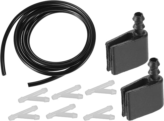 Unifizz Windshield Washer Nozzle Kit for Mercedes-Benz Sprinter OE 2E1955985, Front Windscreen Spray Jet with Hose & Connectors 1 Set, Black
