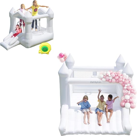 AirMyFun White Toddler Castle and White Party Bounce House