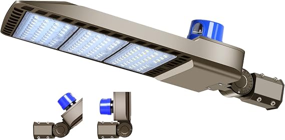ledmo 300W LED Parking Lot Light 36000LM 5000K Adjustable Slip Fit Mount | Security Lighting with Dusk-to-Dawn Photocell IP65 Waterproof Stadium Flood Light for Retrofit Commercial Park Garage Mall