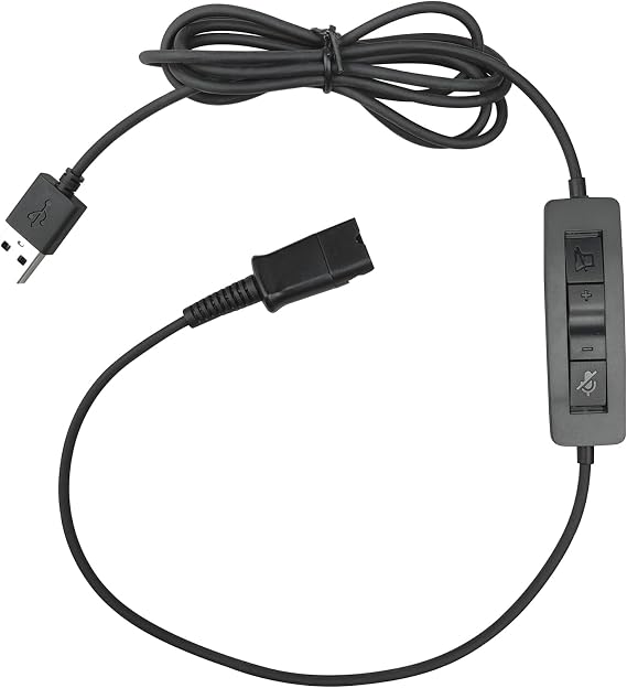 USB to QD Headset Adapter Cable for Plantronics Quick Disconnect Headset