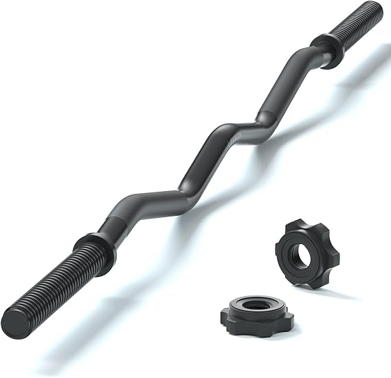 47" EZ Curl Bar Weight Lifting Bar, 1-inch Curling Bars for Weight lifting