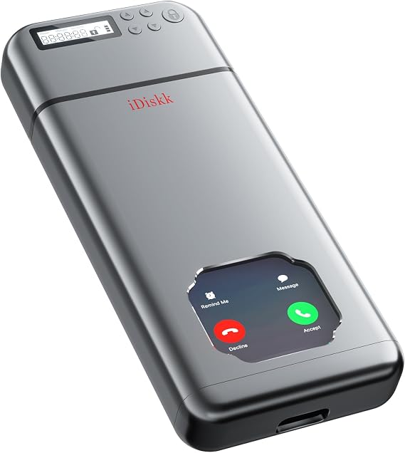 iDiskk Safe Timed Lock Phone Lock Box with Timer Self-Control phone jail lock box for Addiction Management - aluminum alloy, Secure, Durable, User-Friendly